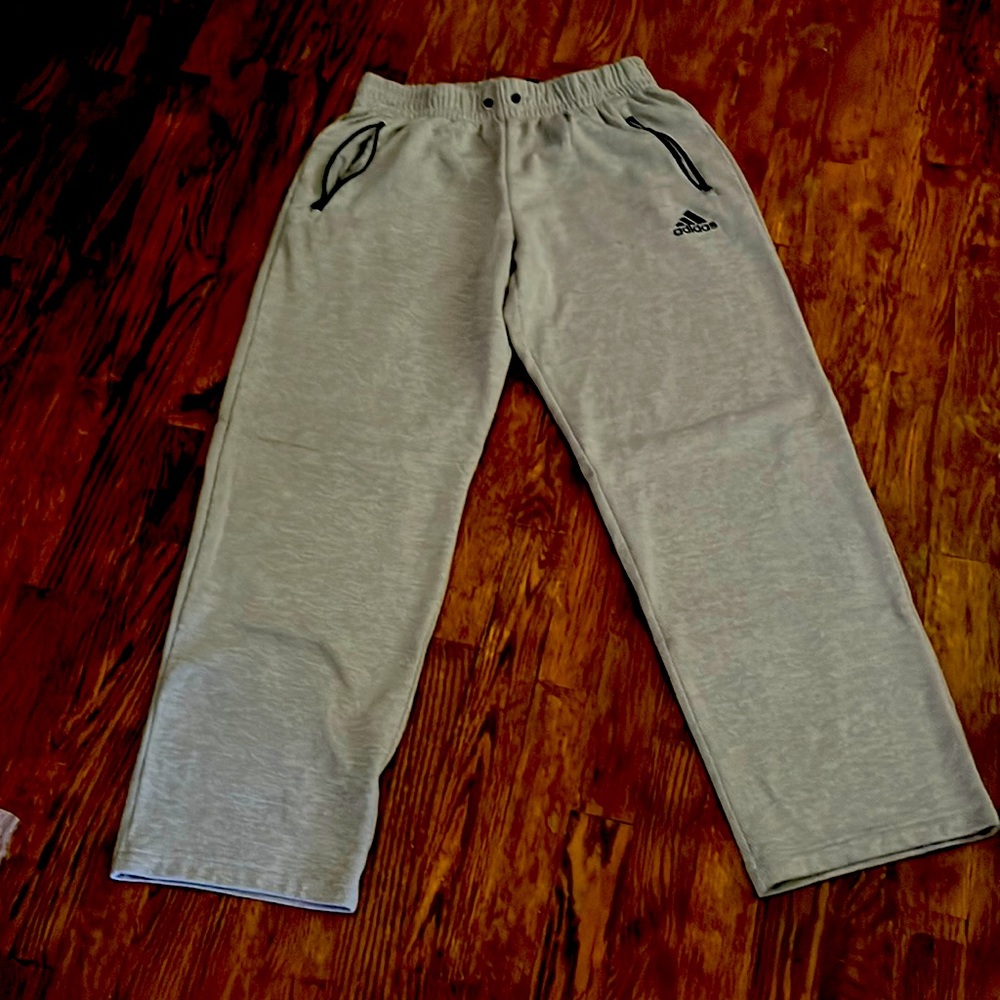 Mens grey sweatpants adidas size large